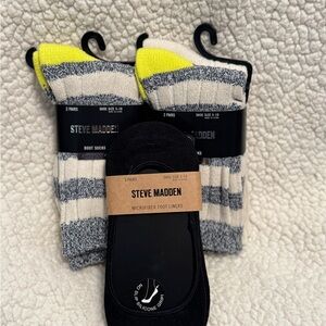 Steve Madden Gray and Yellow Casual Socks